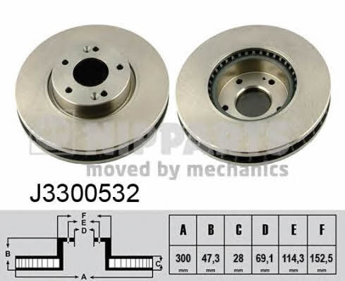 Nipparts J3300532 Front brake disc ventilated J3300532