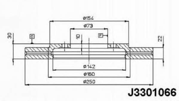 Nipparts J3301066 Front brake disc ventilated J3301066