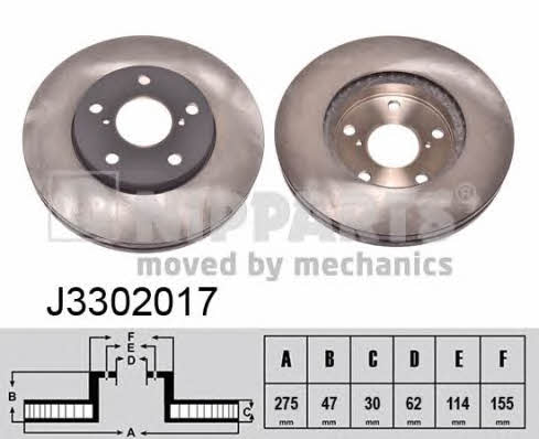 Nipparts J3302017 Brake disc J3302017