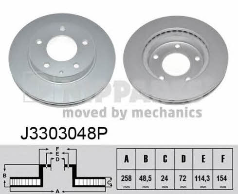 Nipparts J3303048P Front brake disc ventilated J3303048P