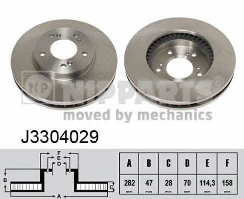 Nipparts J3304029 Brake disc J3304029