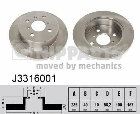 Nipparts J3316001 Brake disc J3316001