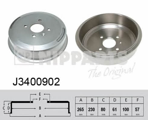 Nipparts J3400902 Rear brake drum J3400902