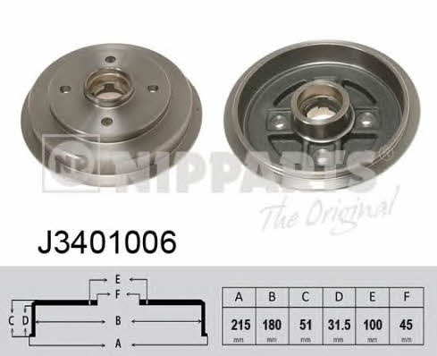 Nipparts J3401006 Rear brake drum J3401006