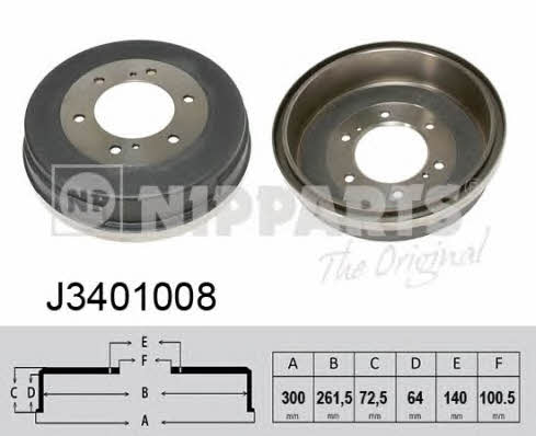 Nipparts J3401008 Rear brake drum J3401008