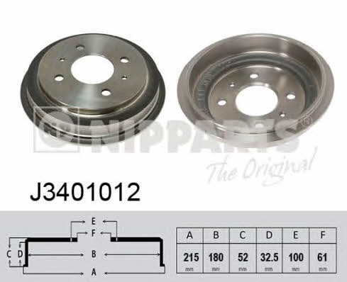Nipparts J3401012 Rear brake drum J3401012