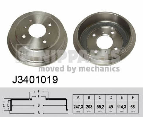 Nipparts J3401019 Rear brake drum J3401019