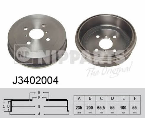 Nipparts J3402004 Rear brake drum J3402004
