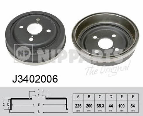 Nipparts J3402006 Rear brake drum J3402006