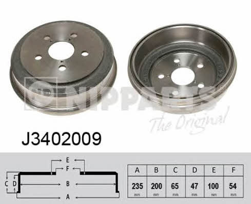 Nipparts J3402009 Rear brake drum J3402009