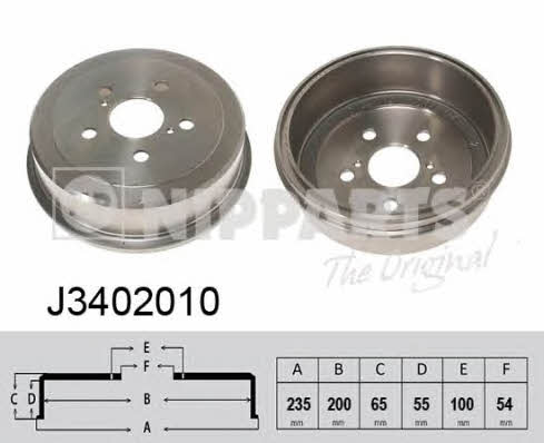 Nipparts J3402010 Rear brake drum J3402010