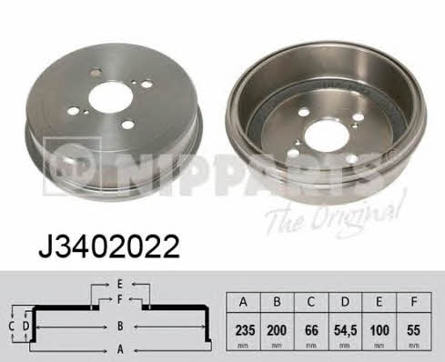 Nipparts J3402022 Rear brake drum J3402022