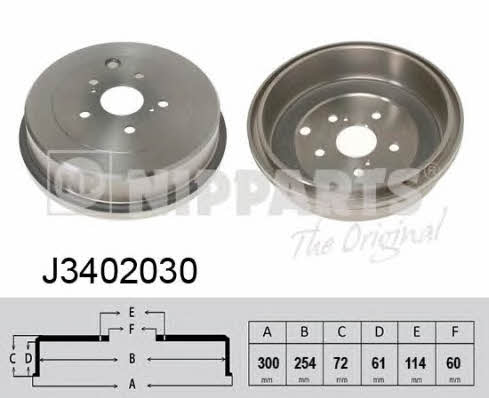 Nipparts J3402030 Rear brake drum J3402030
