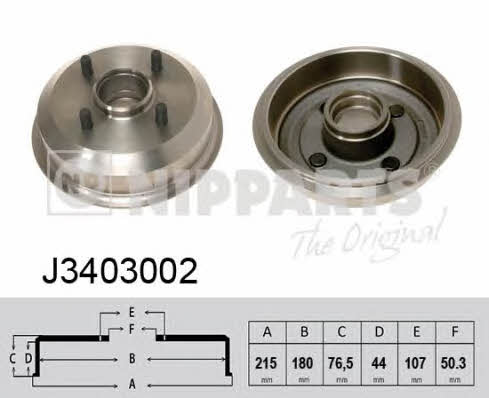 Nipparts J3403002 Rear brake drum J3403002