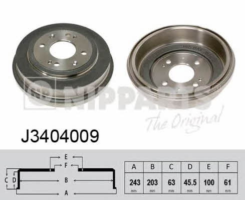 Nipparts J3404009 Rear brake drum J3404009