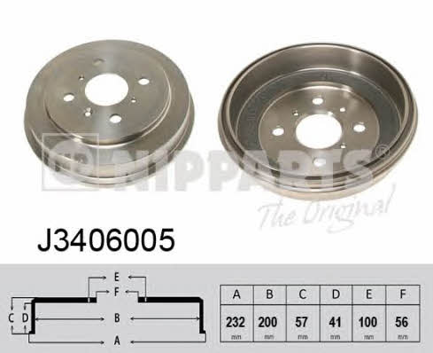 Nipparts J3406005 Rear brake drum J3406005
