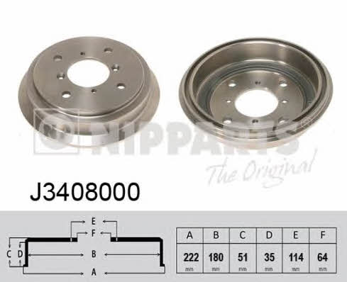 Nipparts J3408000 Rear brake drum J3408000