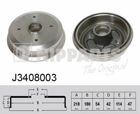 Nipparts J3408003 Rear brake drum J3408003