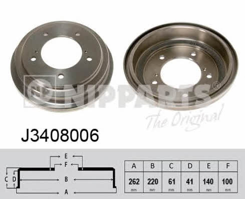 Nipparts J3408006 Rear brake drum J3408006