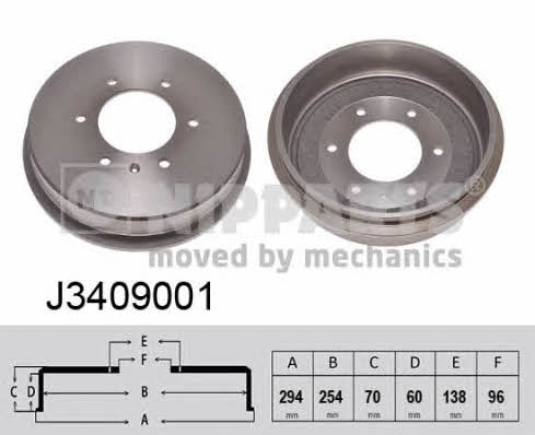 Nipparts J3409001 Rear brake drum J3409001
