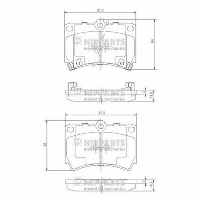 Nipparts J3603036 Brake Pad Set, disc brake J3603036