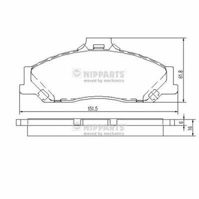 Nipparts J3603053 Brake Pad Set, disc brake J3603053