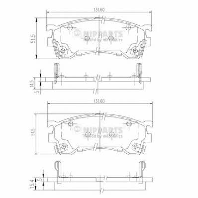 Nipparts J3603061 Brake Pad Set, disc brake J3603061