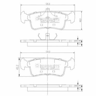 J3608014 Nipparts Brake pad set
