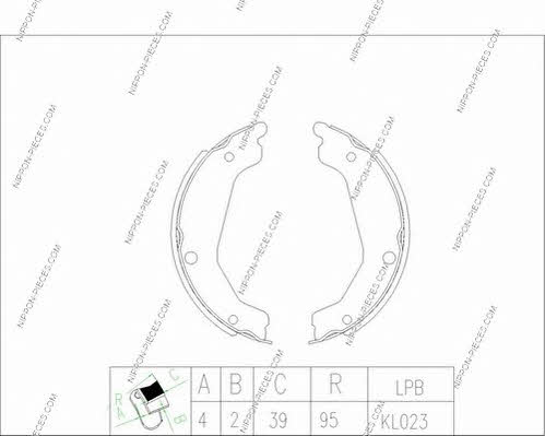 Nippon pieces H350I40 Brake shoe set H350I40