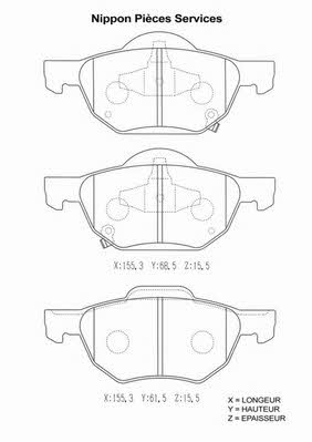 Nippon pieces H360A07 Brake Pad Set, disc brake H360A07