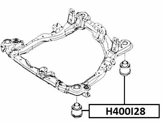Nippon pieces H400I28 Silent block front subframe H400I28