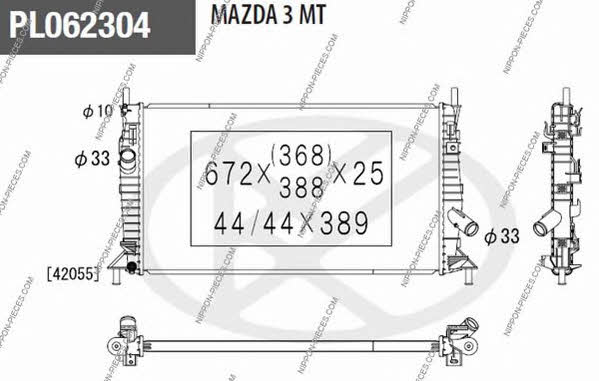 Nippon pieces M156A71 Radiator, engine cooling M156A71
