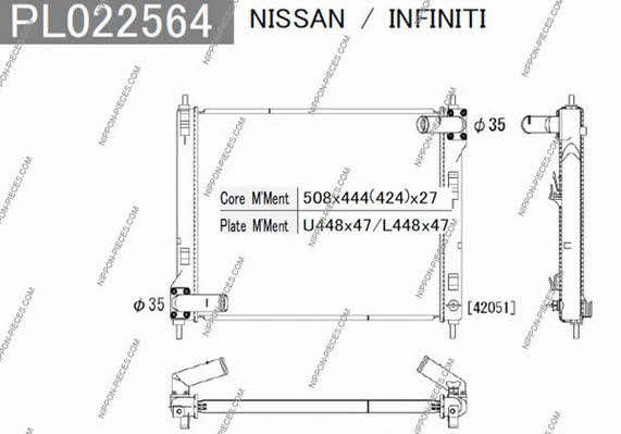 Nippon pieces N156N120 Radiator, engine cooling N156N120