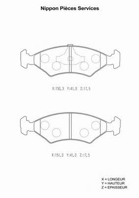 Nippon pieces M360A55 Brake Pad Set, disc brake M360A55