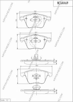 Nippon pieces M360A69 Brake Pad Set, disc brake M360A69