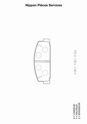 Nippon pieces M361A02 Brake Pad Set, disc brake M361A02