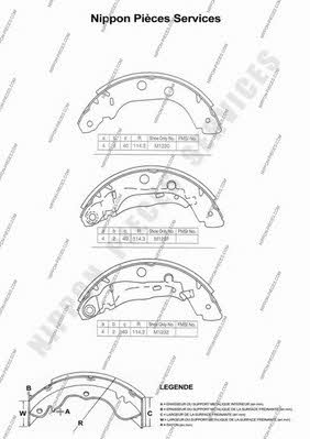 Nippon pieces N350N74 Brake shoe set N350N74