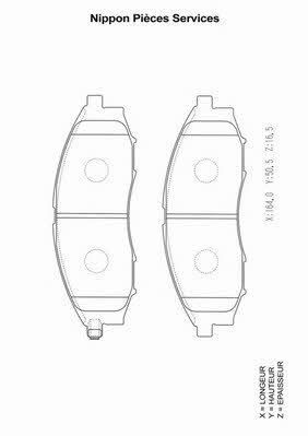 Nippon pieces N360N14 Brake Pad Set, disc brake N360N14