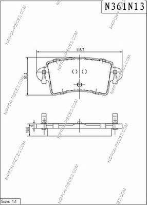 Nippon pieces N361N13 Brake Pad Set, disc brake N361N13