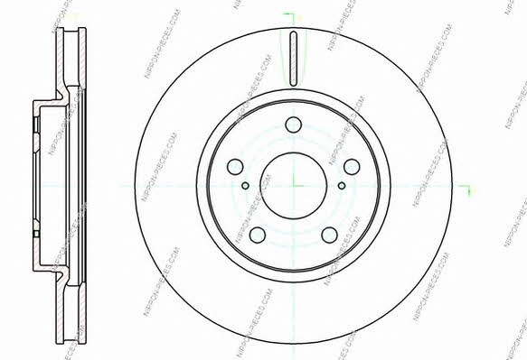 Nippon pieces T330A167 Front brake disc ventilated T330A167