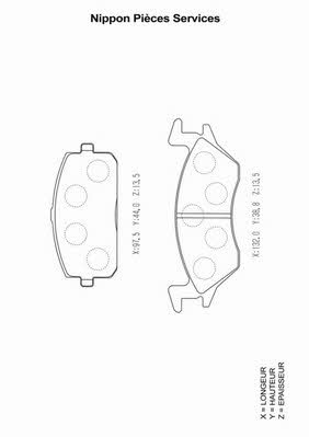 Nippon pieces T360A02 Brake Pad Set, disc brake T360A02