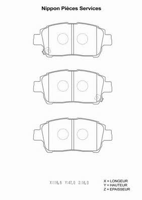 Nippon pieces T360A116 Brake Pad Set, disc brake T360A116