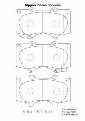 Nippon pieces T360A117 Brake Pad Set, disc brake T360A117