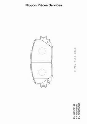 Nippon pieces T360A119 Brake Pad Set, disc brake T360A119