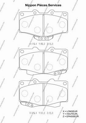 Nippon pieces T360A54 Brake Pad Set, disc brake T360A54