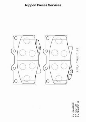 Nippon pieces T360A55 Brake Pad Set, disc brake T360A55