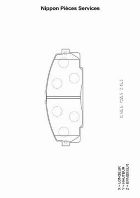 Nippon pieces T360A71 Brake Pad Set, disc brake T360A71