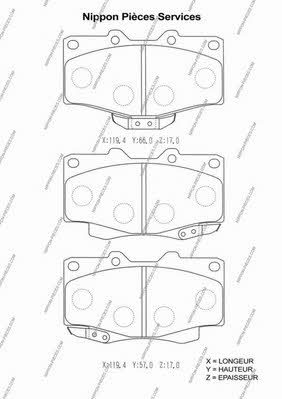 Nippon pieces T360A95 Brake Pad Set, disc brake T360A95