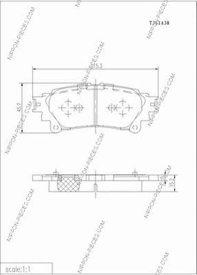 Nippon pieces T361A38 Brake Pad Set, disc brake T361A38