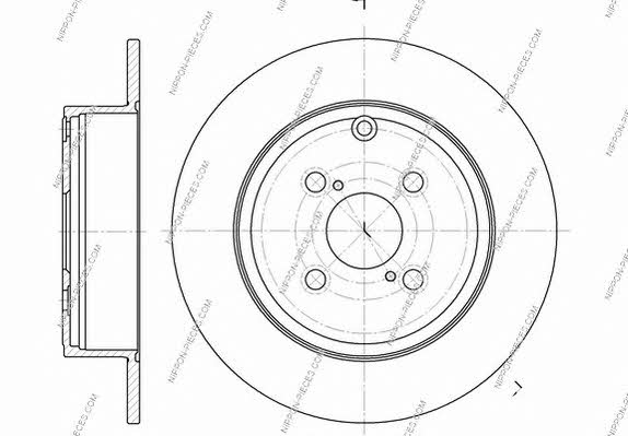 Nippon pieces T331A40 Rear brake disc, non-ventilated T331A40